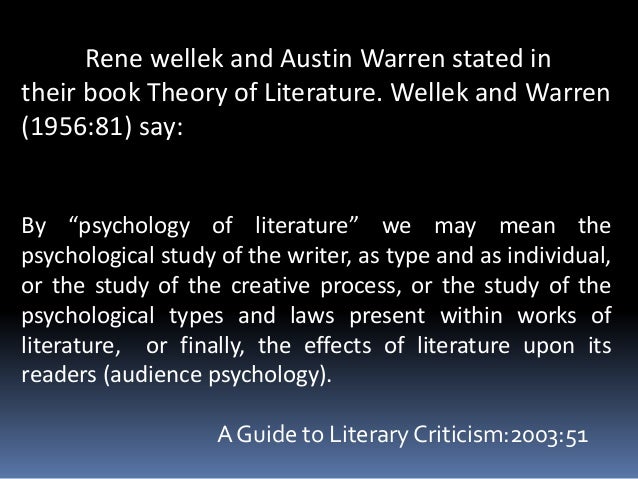 theory of literature wellek and warren